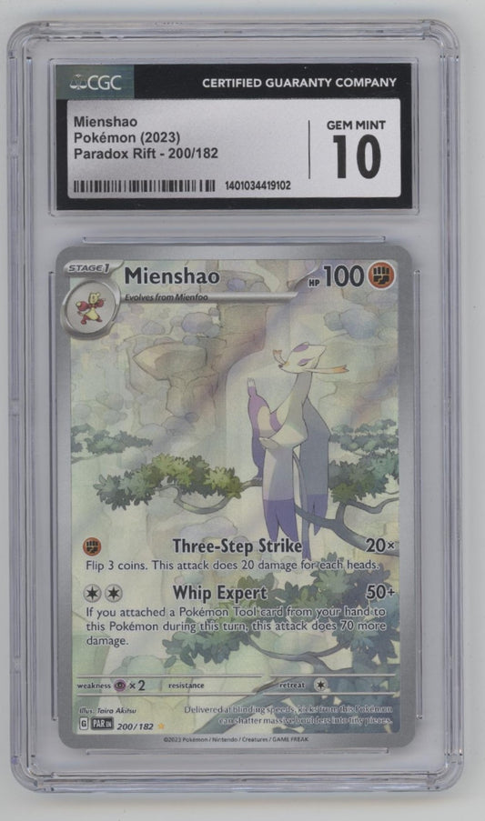 Mienshao Pokemon Paradox Rift #200 CGC 10