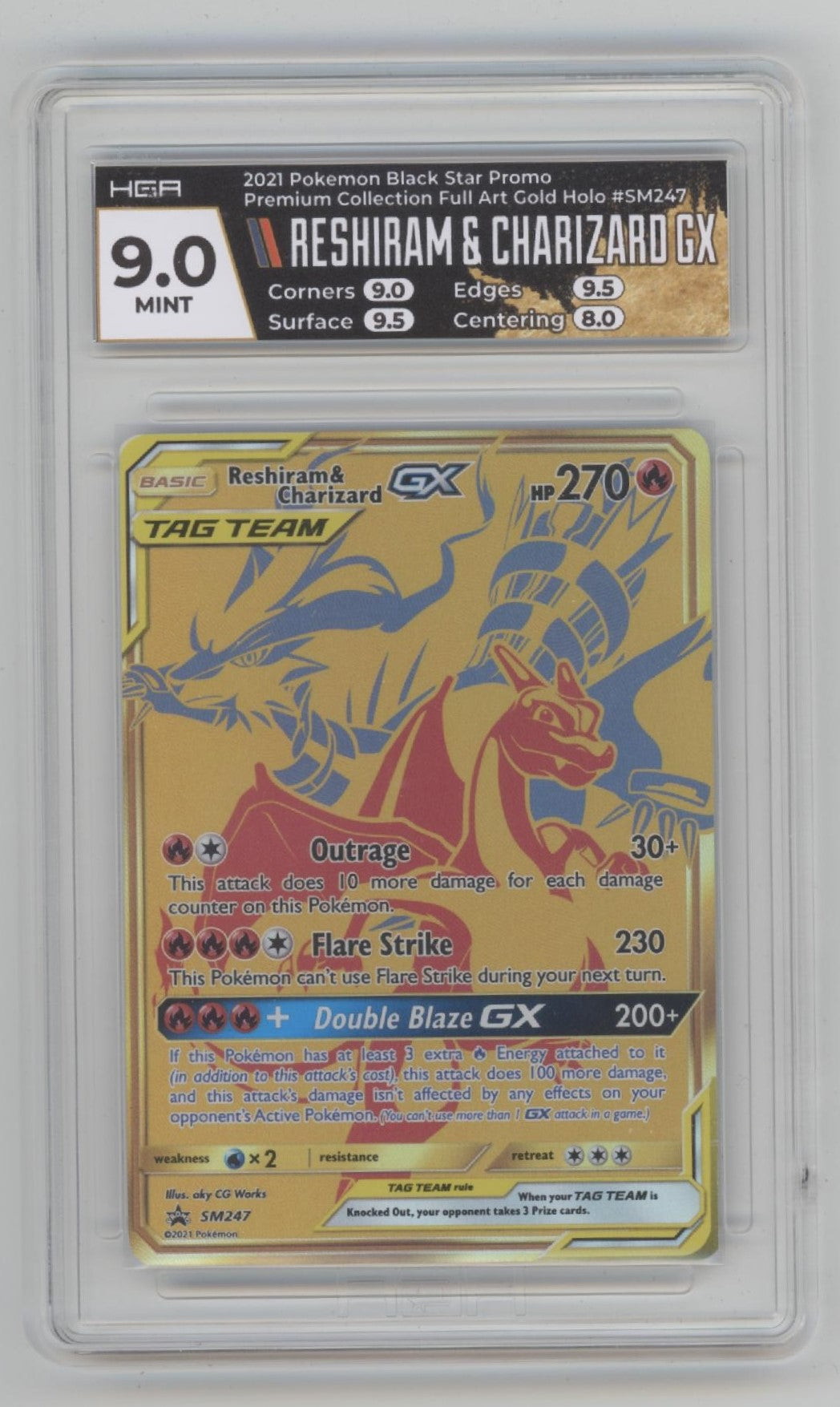 Reshiram & Charizard GX Pokemon Premium Collection Holo Full Art HGA 9