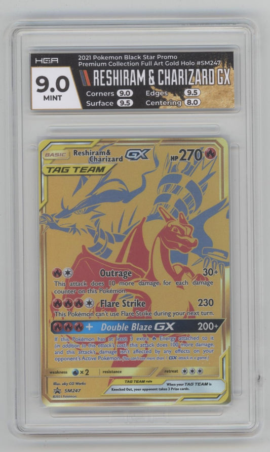 Reshiram & Charizard GX Pokemon Premium Collection Holo Full Art HGA 9