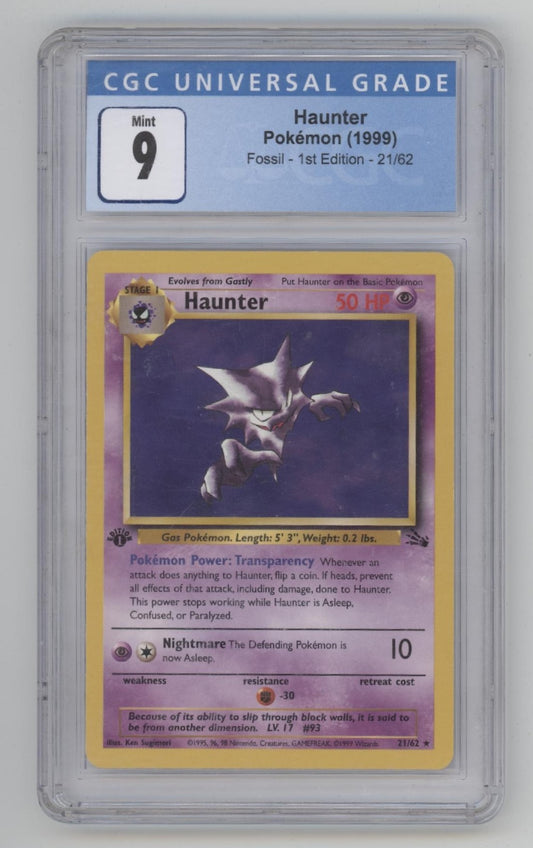 Haunter Pokemon Fossil 1st Edition #21 CGC 9