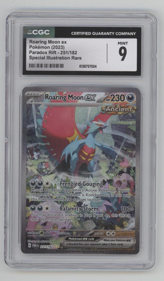 Roaring Moon ex Pokemon Paradox Rift Special Illustration Rare #251 CGC 9