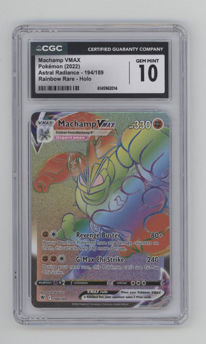 Machamp VMAX Pokemon Astral Radiance Rainbow Rare Holo #194 CGC 10