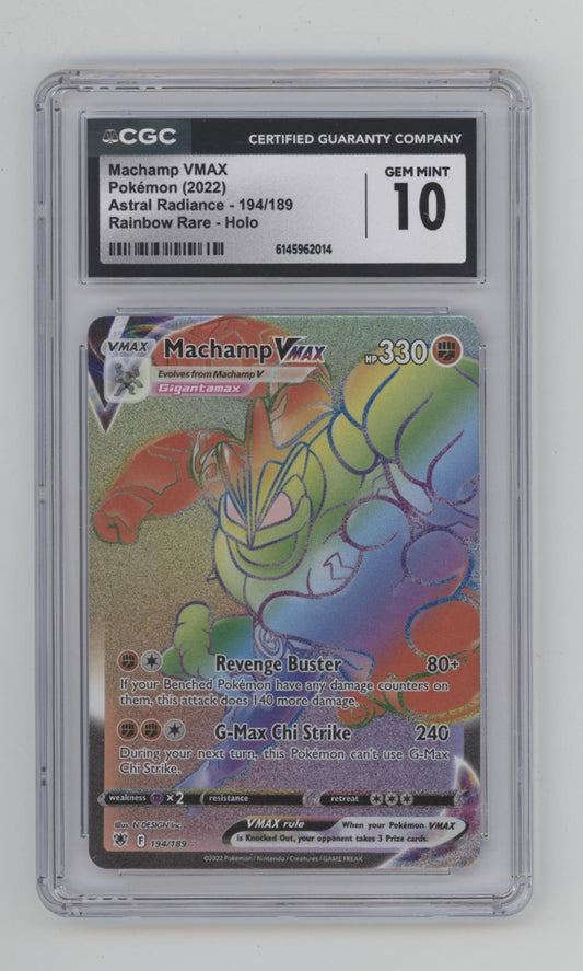 Machamp VMAX Pokemon Astral Radiance Rainbow Rare Holo #194 CGC 10