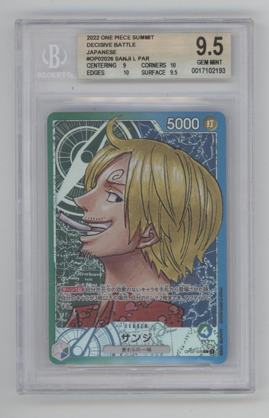 Sanji One Piece Card Game Decisive Battle Japanese #026 Beckett 9.5