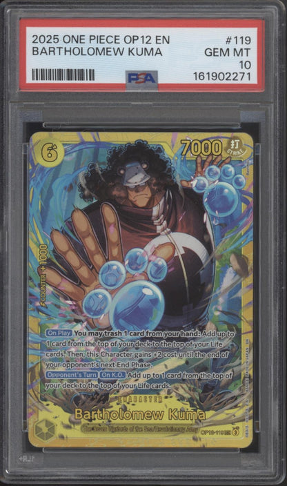 Bartholomew Kuma One Piece Card Game OP12 #119 PSA 10