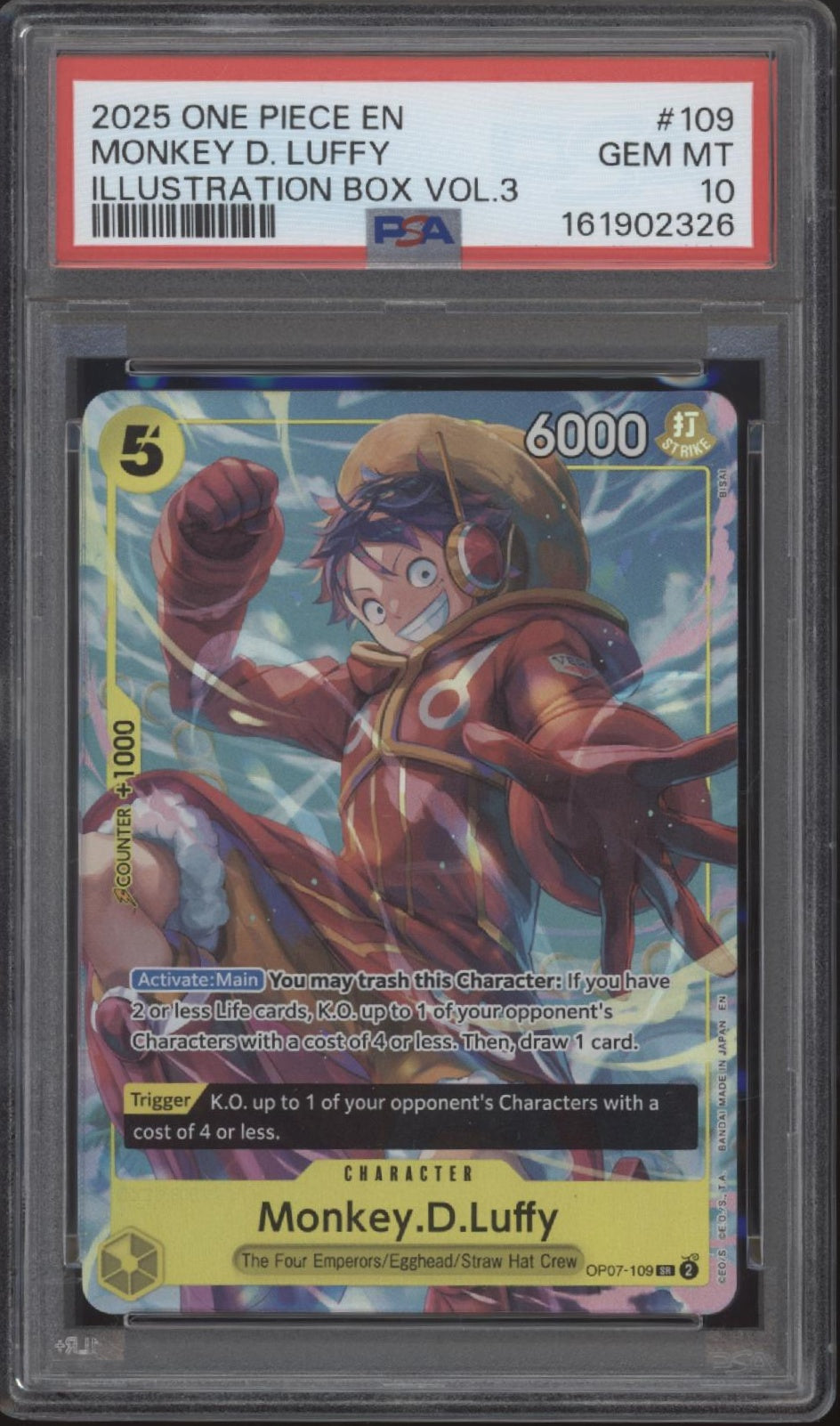 Monkey D Luffy One Piece Card Game Illustration Box Vol. 3 #109 PSA 10 #2