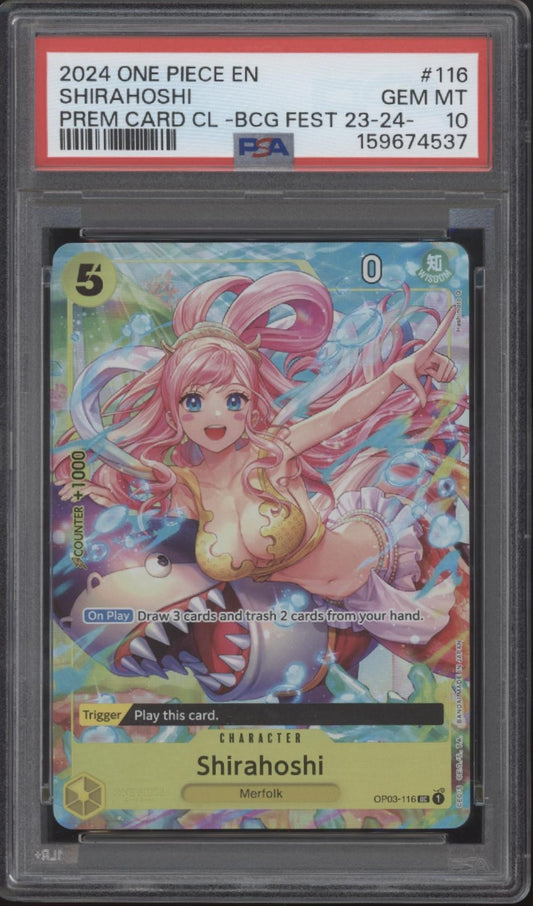 Shirahoshi One Piece Card Game Premium Card Collection BCG Fest 23-24 PSA 10