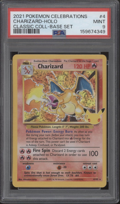 Charizard Pokemon Celebrations Classic Collection Base Set Holo #4 PSA 9 #2