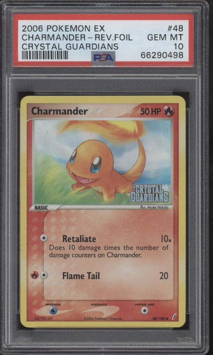 Charmander Pokemon Crystal Guardians Reverse Holo #48 PSA 10 #1