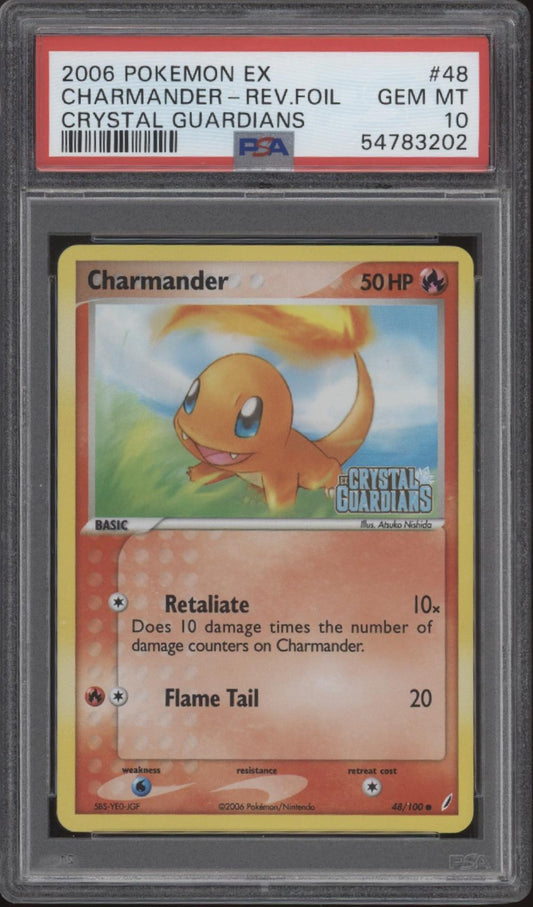 Charmander Pokemon Crystal Guardians Reverse Holo #48 PSA 10 #2