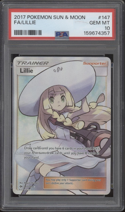 Lillie Pokemon Sun & Moon Full Art #147 PSA 10