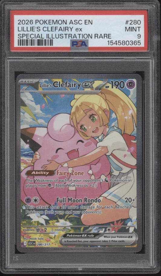 Lillie's Clefairy ex Pokemon Ascended Heroes Special Illustration Rare 280 PSA 9