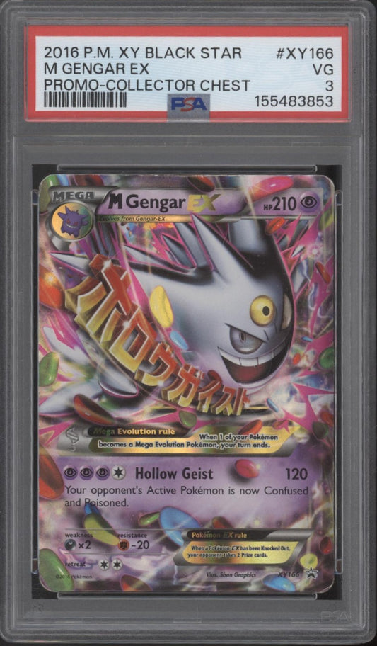 M Gengar ex Pokemon XY Black Star Promo Collector Chest #XY166 PSA 3