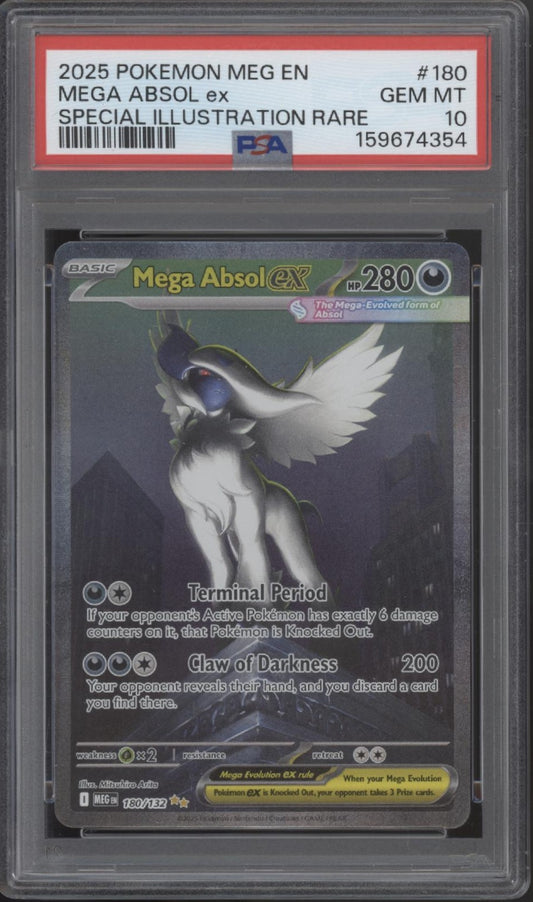 Mega Absol ex Pokemon Mega Evolution Special Illustration Rare #180 PSA 10
