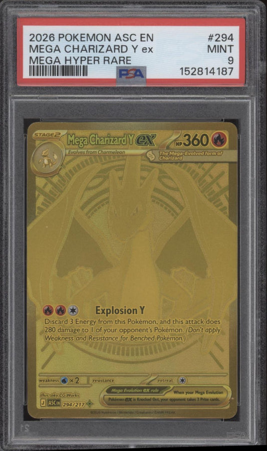 Mega Charizard Y ex Pokemon Ascended Heroes Mega Hyper Rare #294 PSA 9 #3