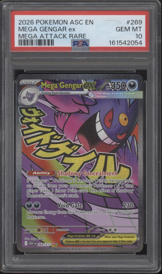 Mega Gengar ex Pokemon Ascended Heroes Mega Attack Rare #269 PSA 10 #1