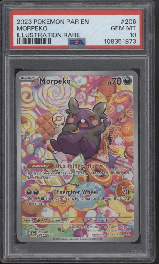 Morpeko Pokemon Paradox Rift Illustration Rare #206 PSA 10