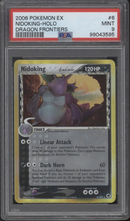 Nidoking Pokemon Dragon Frontiers Holo #6 PSA 9