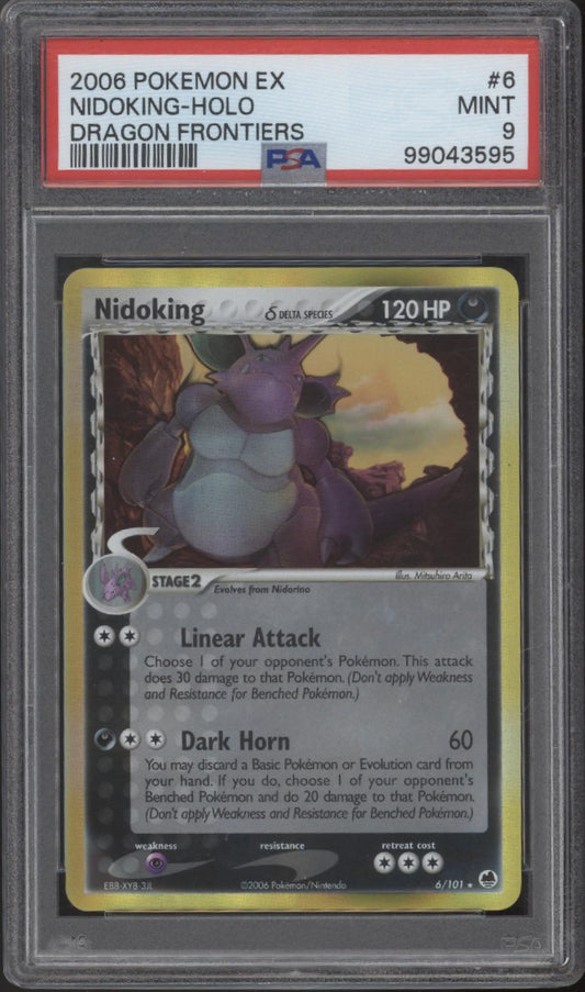 Nidoking Pokemon Dragon Frontiers Holo #6 PSA 9