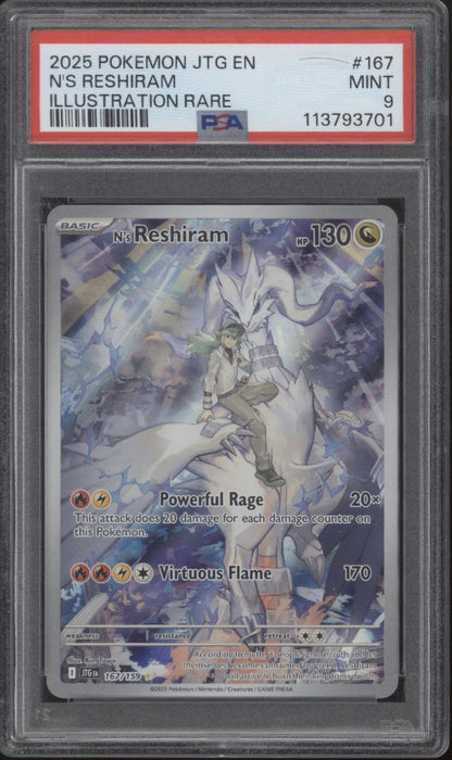 N's Reshiram Pokemon Journey Together Illustration Rare #167 PSA 9