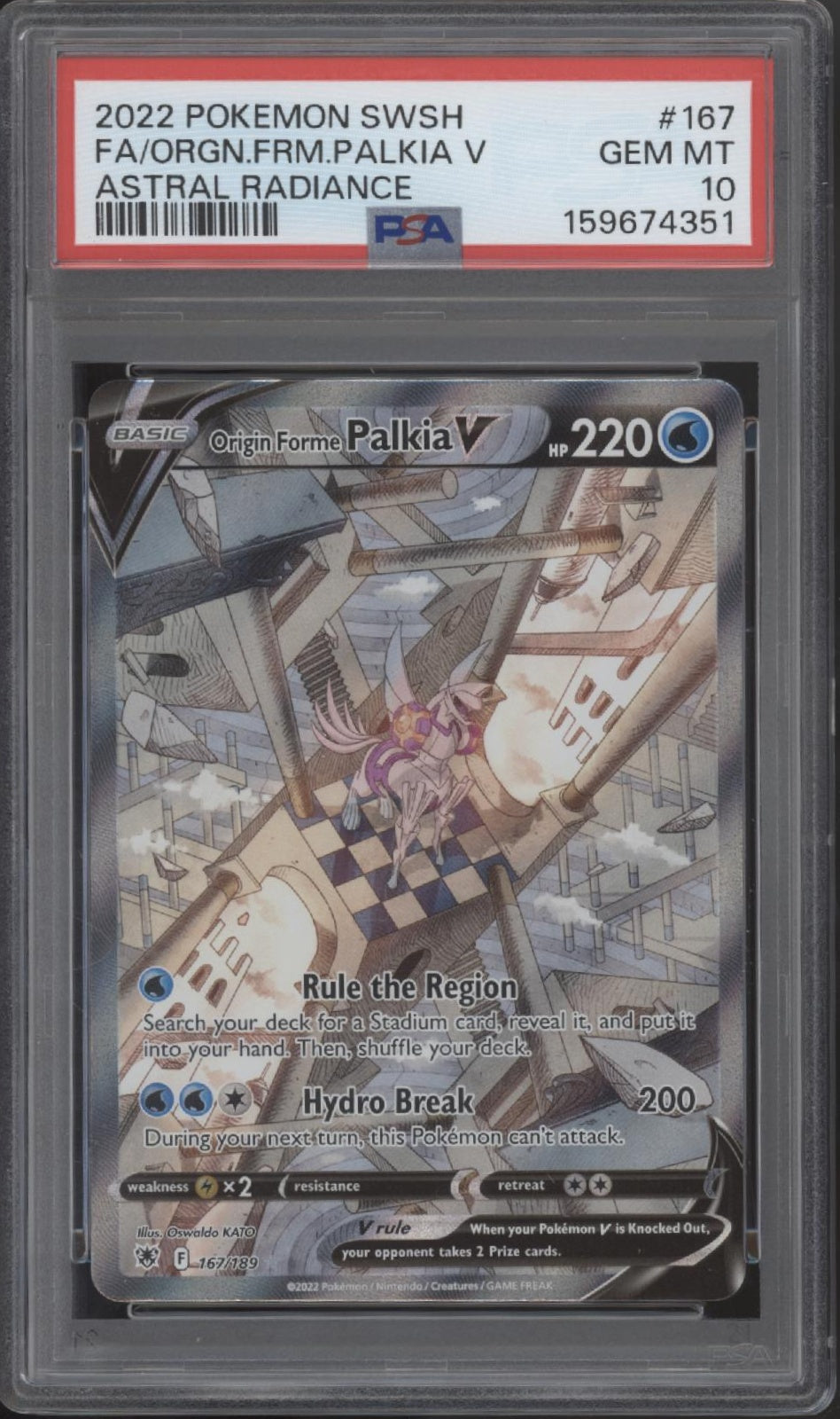 Origin Forme Palkia V Pokemon Astral Radiance Full Art #167 PSA 10、Collector Store LLC Gaming、kayou