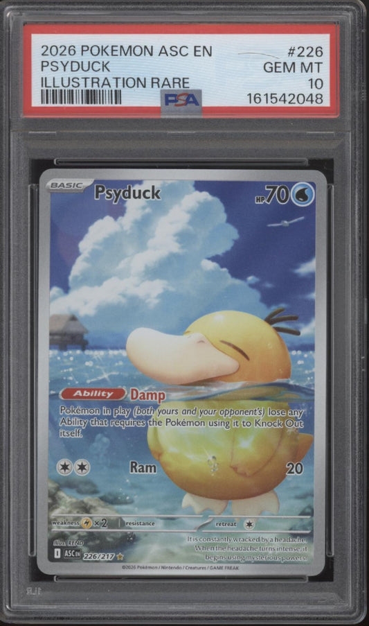 Psyduck Pokemon Ascended Heroes Illustration Rare #226 PSA 10