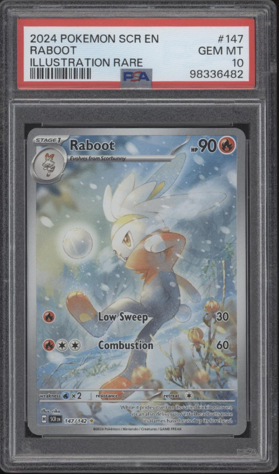 Raboot Pokemon Stellar Crown Illustration Rare #147 PSA 10