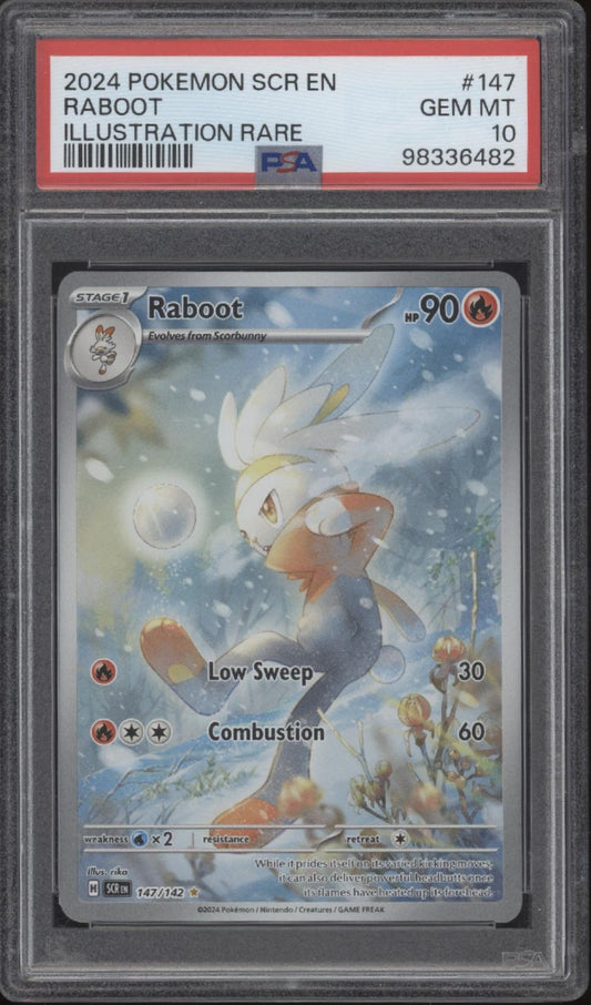 Raboot Pokemon Stellar Crown Illustration Rare #147 PSA 10