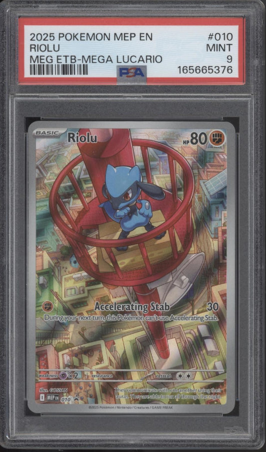 Riolu Pokemon Mega Evolution Elite Trainer Box Mega Lucario #010 PSA 9