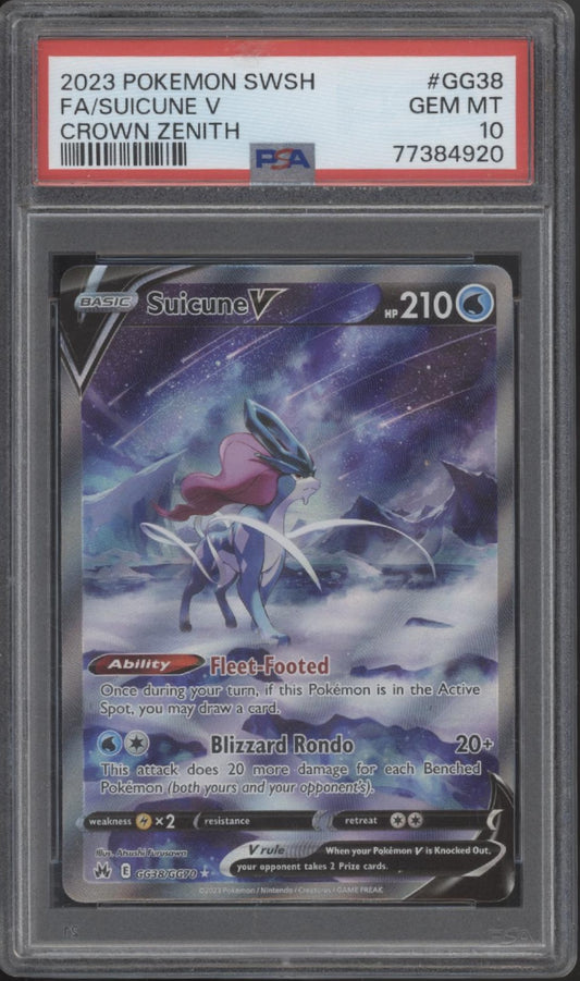 Suicune V Pokemon Crown Zenith Full Art #GG38 PSA 10 #1