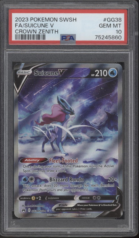 Suicune V Pokemon Crown Zenith Full Art #GG38 PSA 10 #2
