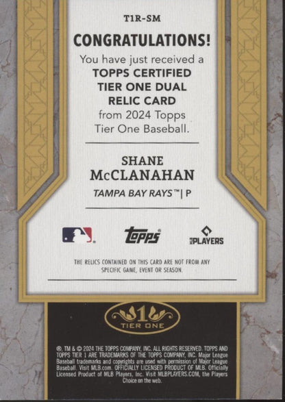 Shane McClanahan 2024 Topps Tier One Swatch 12/25 #T1R-SM