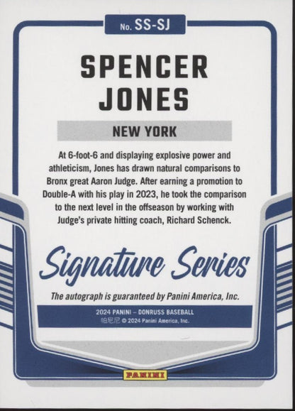 Spencer Jones 2024 Panini Donruss Signature Series Auto #SS-SJ