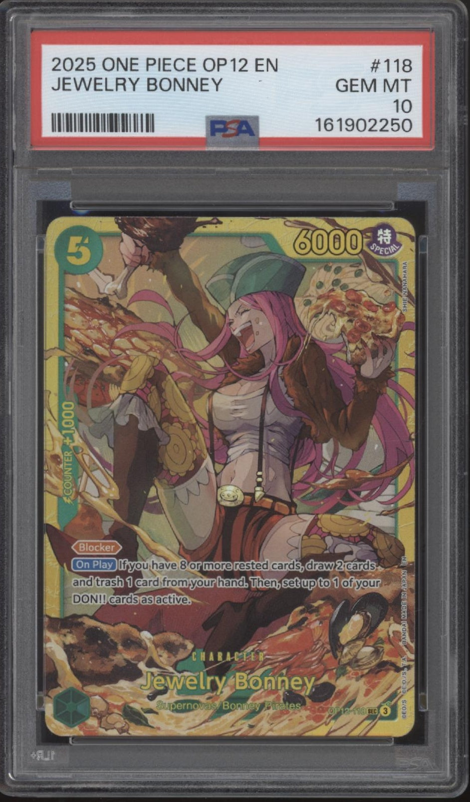 Jewelry Bonney One Piece Card Game OP12 #118 PSA 10