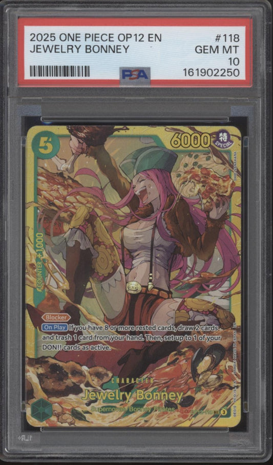 Jewelry Bonney One Piece Card Game OP12 #118 PSA 10