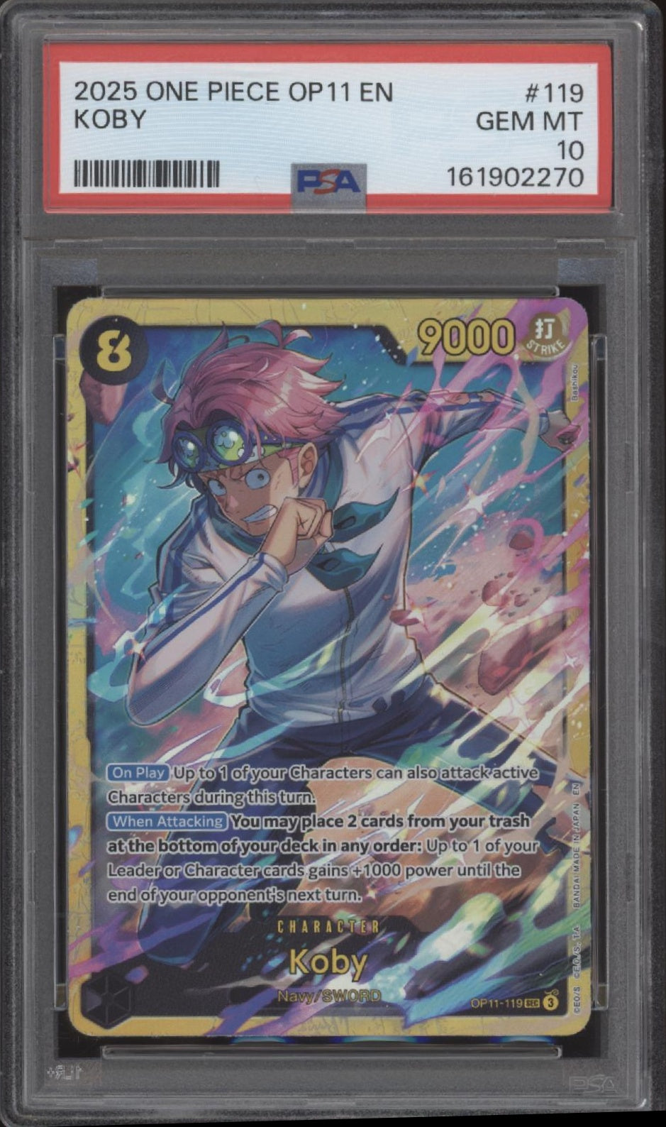 Koby One Piece Card Game OP11 #119 PSA 10