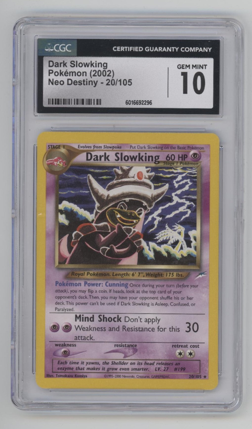 Dark Slowbro Pokemon Neo Destiny #20 CGC 10、Collector Store LLC Gaming、kayou