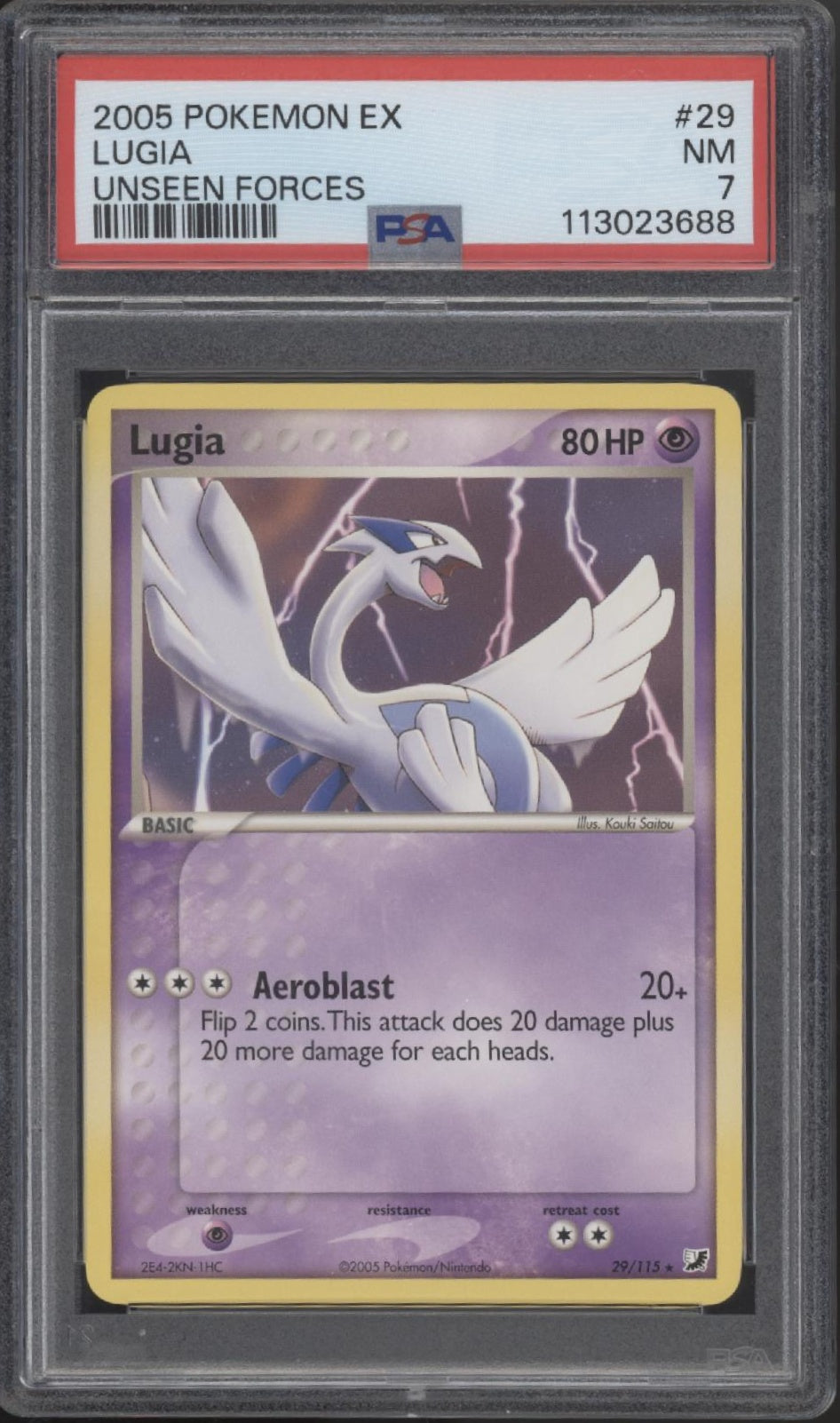 Lugia Pokemon Unseen Forces #29 PSA 7