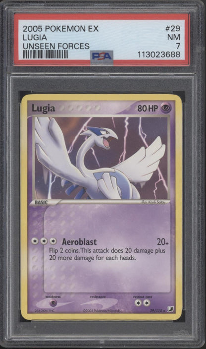 Lugia Pokemon Unseen Forces #29 PSA 7