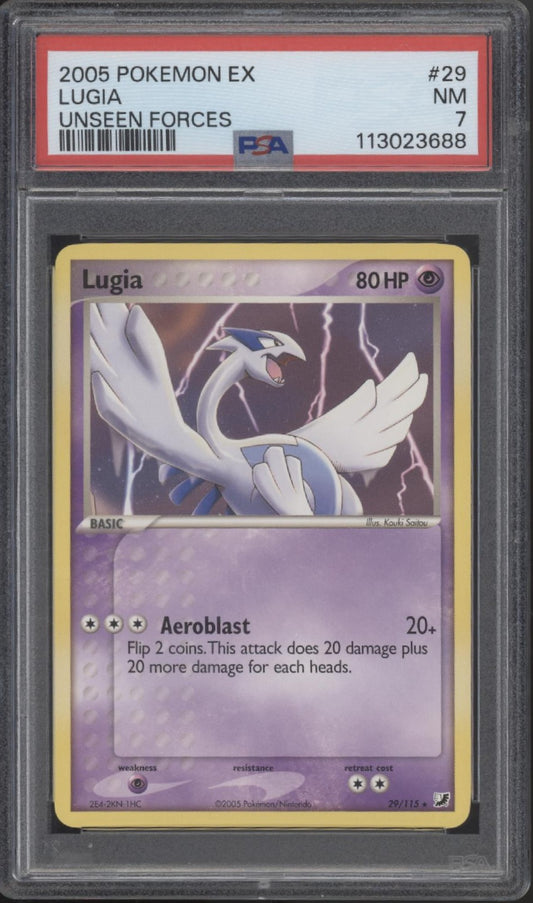 Lugia Pokemon Unseen Forces #29 PSA 7