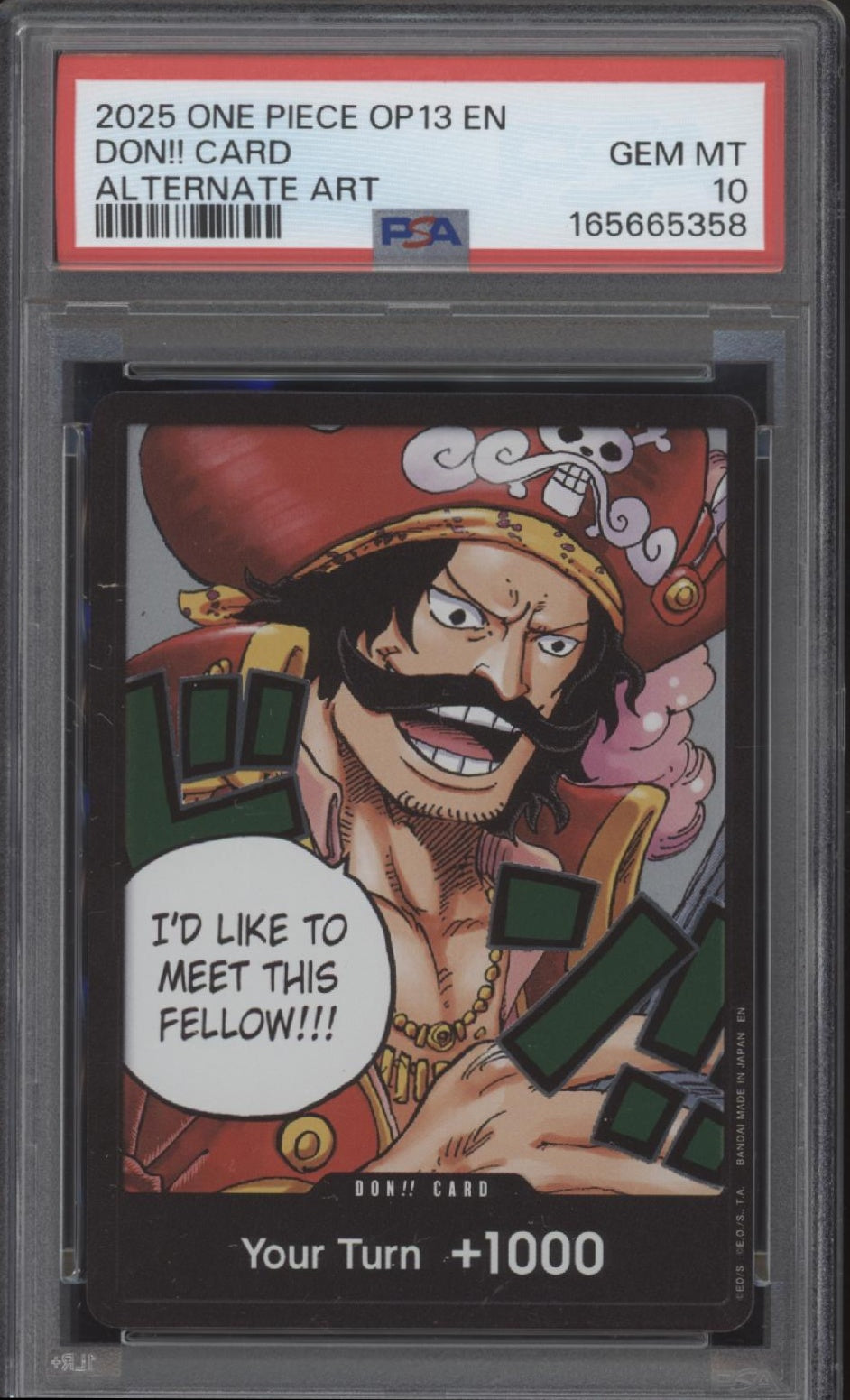 Don!! Card One Piece Card Game OP13 Alternate Art PSA 10