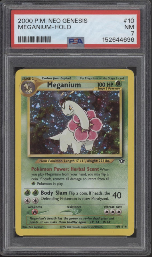 Meganium Pokemon Neo Genesis Holo #10 PSA 7