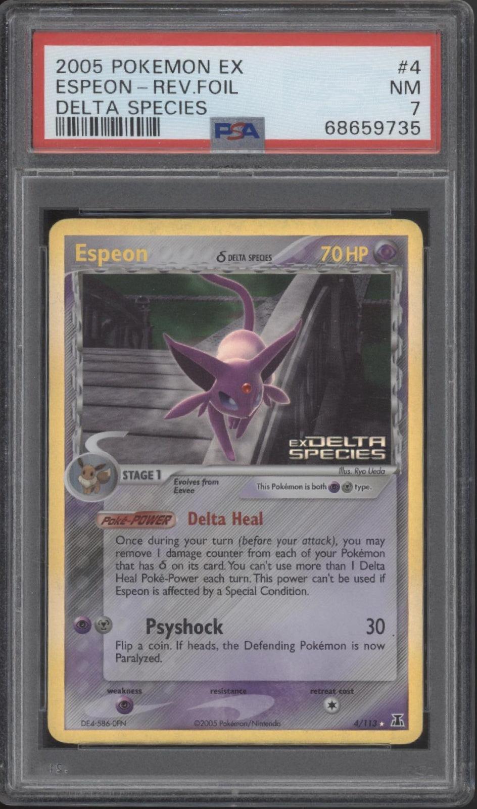 Espeon Pokemon Delta Species Reverse Holo #4 PSA 7、Collector Store LLC Gaming、kayou