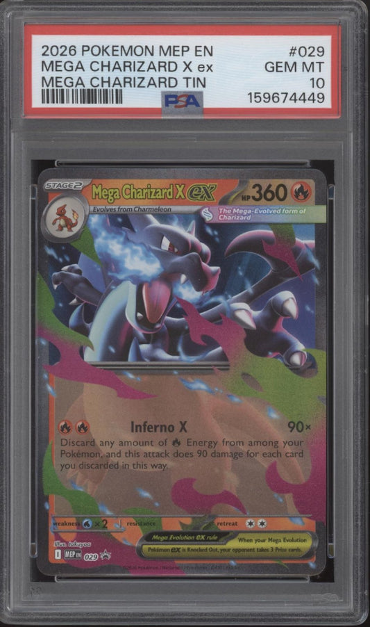 Mega Charizard X ex Pokemon Mega Charizard Tin #029 PSA 10 #1