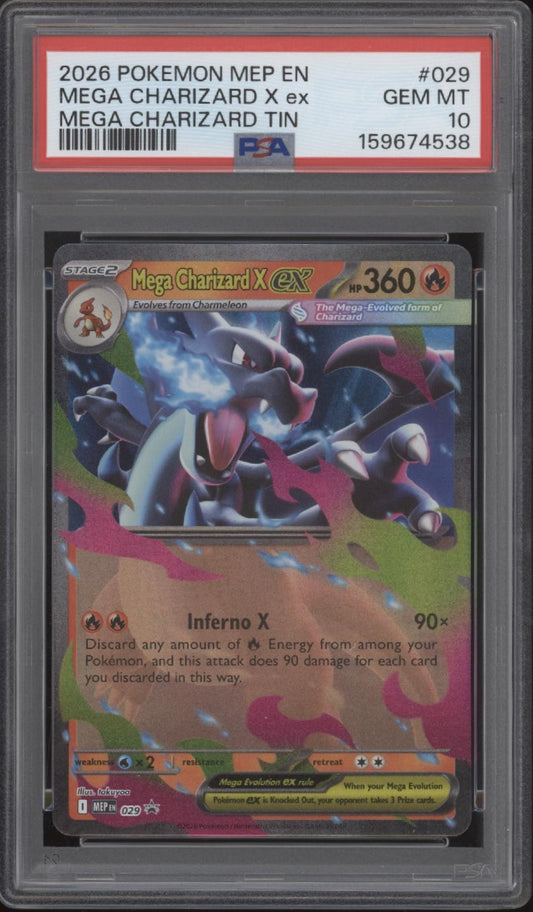 Mega Charizard X ex Pokemon Mega Charizard Tin #029 PSA 10 #2