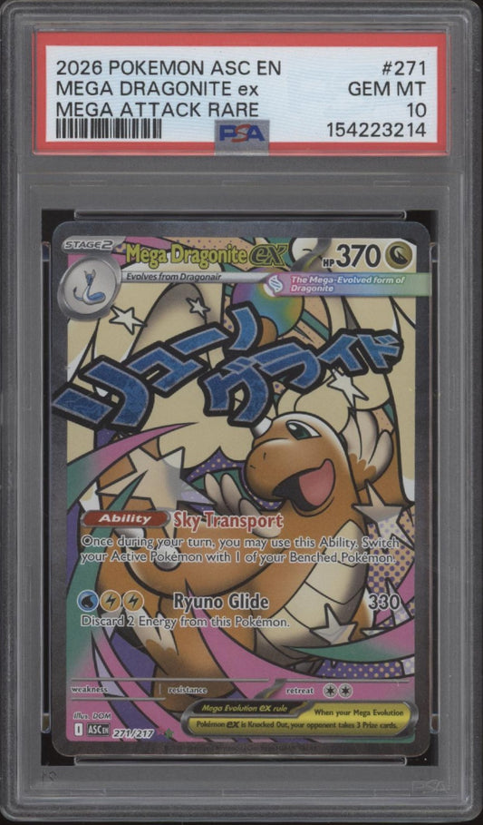 Mega Dragonite ex Pokemon Ascended Heroes Mega Attack Rare #271 PSA 10 #2