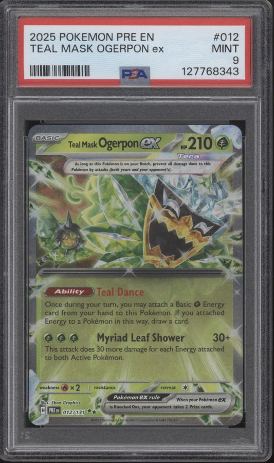 Teal Mask Ogerpon ex Pokemon Prismatic Evolutions #012 PSA 9