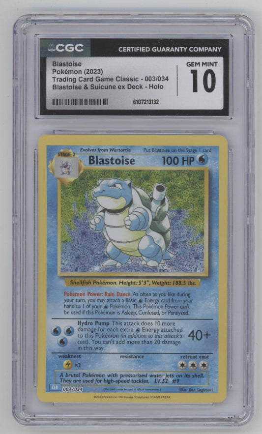Blastoise Pokemon Blastoise & Suicune ex Deck Holo #003 CGC 10