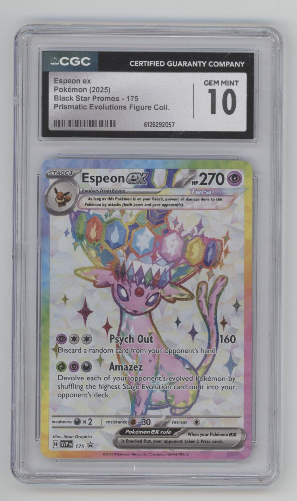 Espeon ex Pokemon Prismatic Evolution Figure Collection Promo #175 CGC 10