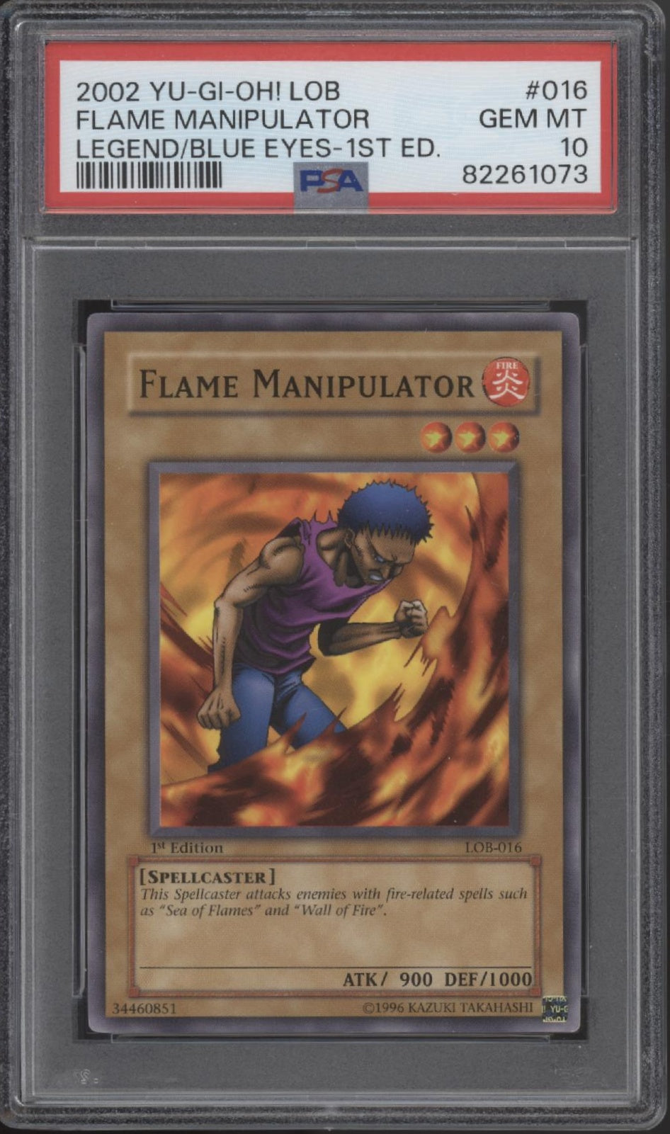 Flame Manipulator Yu-Gi-Oh! LOB 1st Edition #016 PSA 10